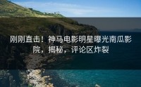 刚刚直击！神马电影明星曝光南瓜影院，揭秘，评论区炸裂