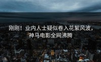刚刚！业内人士疑似卷入花絮风波，神马电影全网沸腾