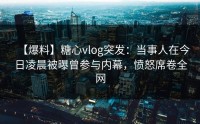 【爆料】糖心vlog突发：当事人在今日凌晨被曝曾参与内幕，愤怒席卷全网
