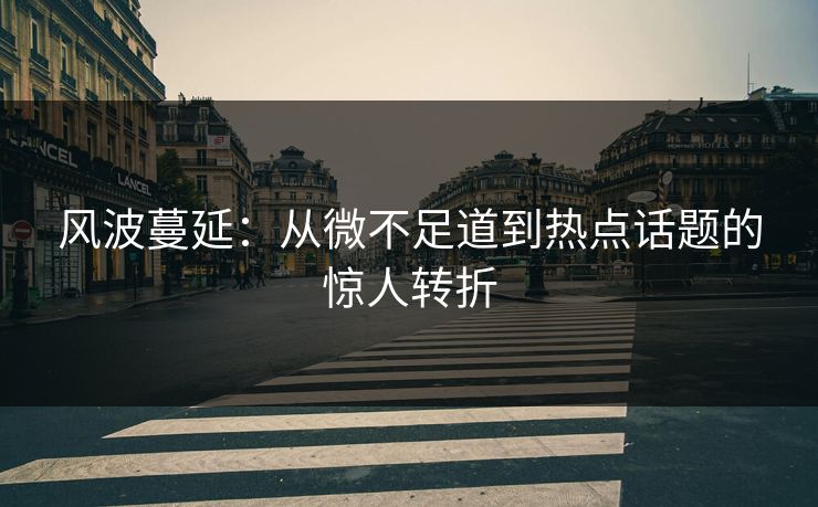 风波蔓延：从微不足道到热点话题的惊人转折
