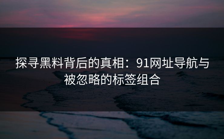 探寻黑料背后的真相：91网址导航与被忽略的标签组合